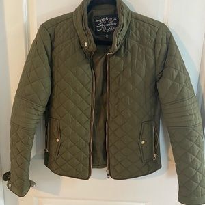 Olive Green Moto Bomber Jacket